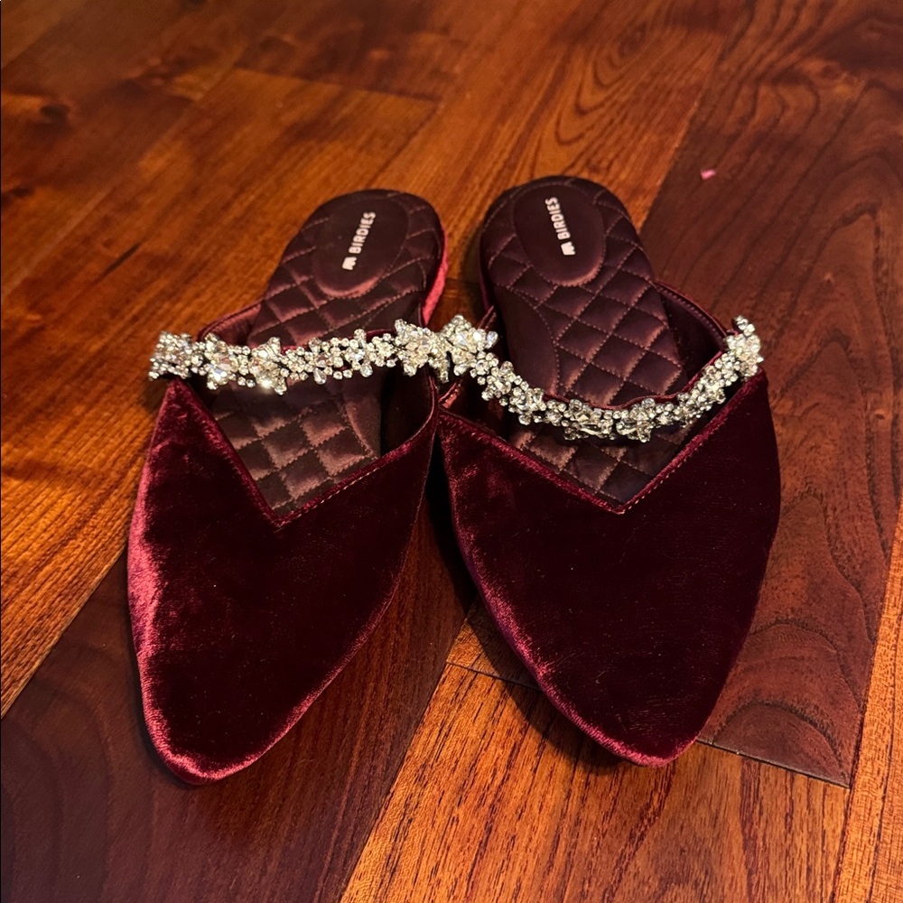 Birdies The Swan Wine Gem mule 7.5 Velvet